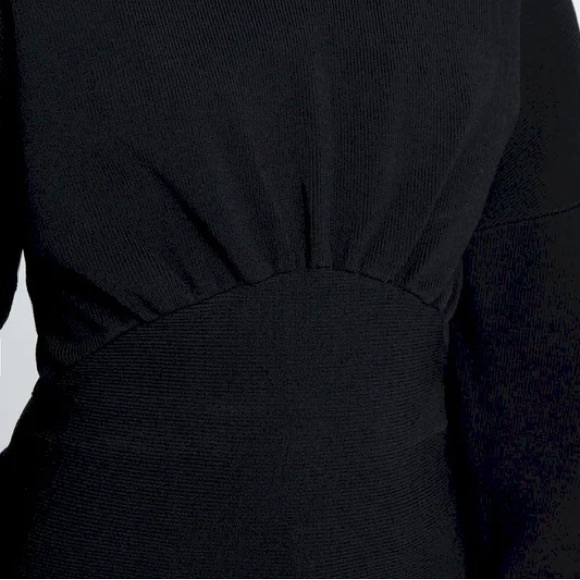 NWT 7 FOR ALL MANKIND BODYCON RIB SWEATER IN BLACK - Picture 5 of 7
